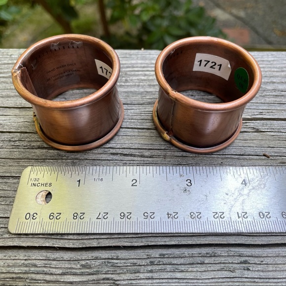 Pottery Barn Rustic Napkin Rings Antiqued Copper - Picture 10 of 11